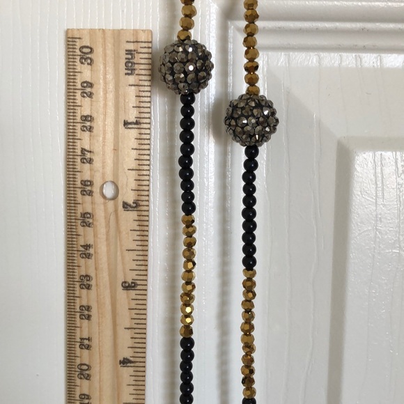 NEW, beautiful long necklace. Black and gold beads - Picture 8 of 8